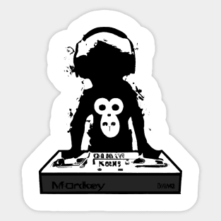 Banksy style - monkey dj Sticker